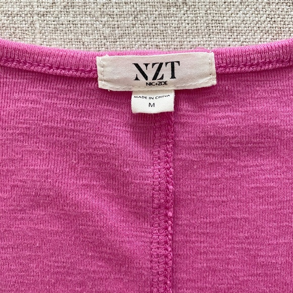 Nic+Zoe Square Neck Flutter Sleeve Tee in Freesia - Size M - Picture 7 of 9